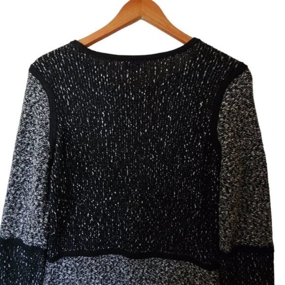 Calvin Klein Black & White Knit Sweater Tweed Color Block‎ size S Small - Picture 10 of 11
